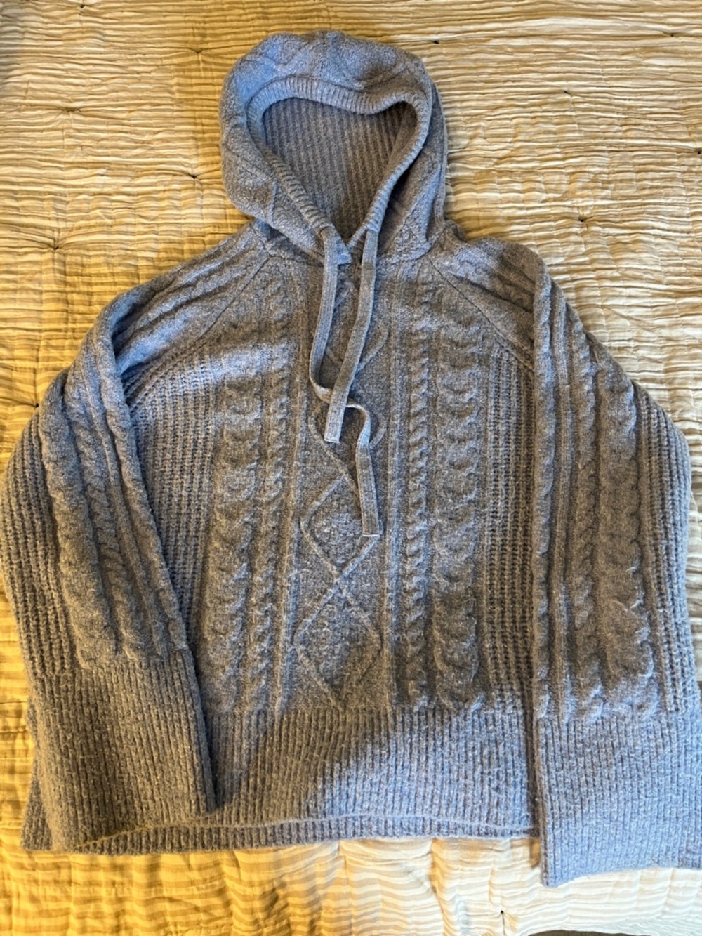 Women’s Abercrombie Men's Cable Knit Sweater with Hood- Periwinkle